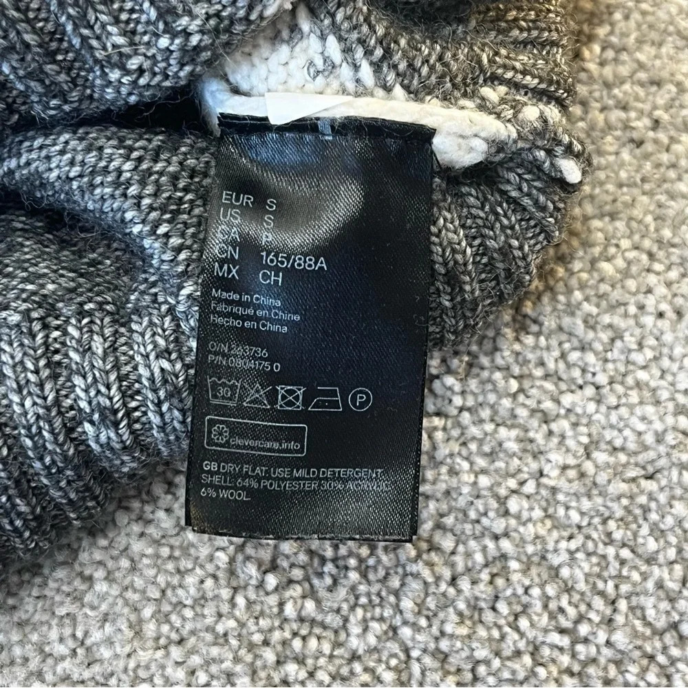 Pringle of Scotland x H&M Sweater Woman’s S Gray Diamond Polyester Wool - Picture 6 of 7